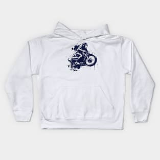 monkey on the motorbike Kids Hoodie